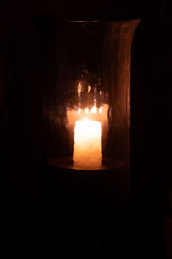 J Line lanternes photophores Jolipa Photophore Tarifa Etroit Verre Bleu Extra Large.