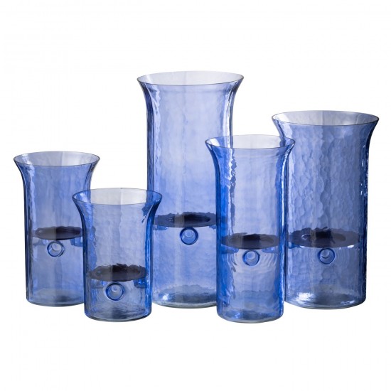 Jline Windlicht Tarifa Smal Glas Blauw Extra Large.