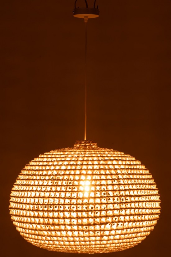 J Line Plafonniers Plafonnières Jolipa Plafonnier Rond Metal Torsade Blanc.