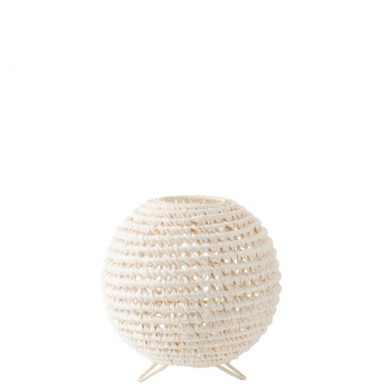 J Line Lamp Rond Metaal Getwist Wit lampen JO53756.