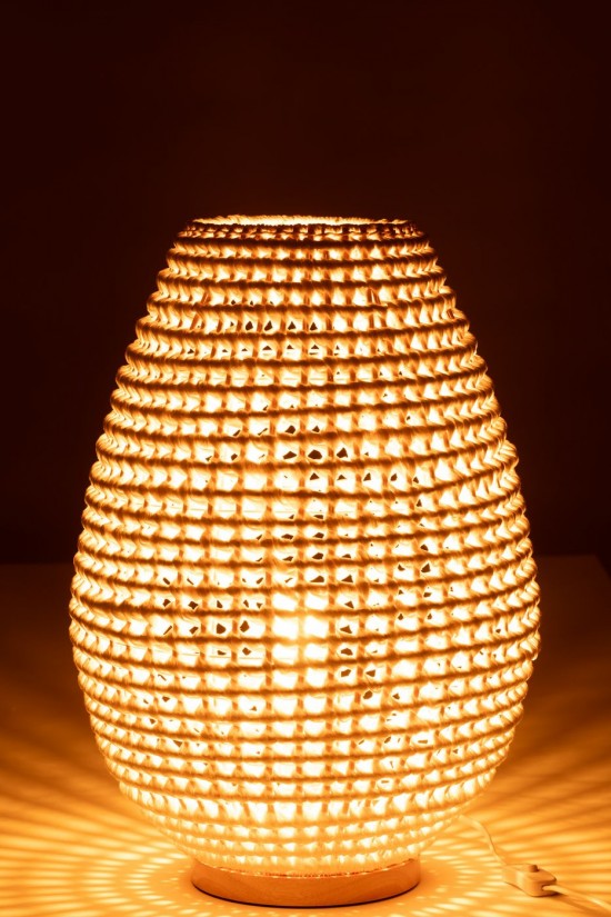 J Line Ampoules Jolipa Lampe Metal Torsade Blanc.