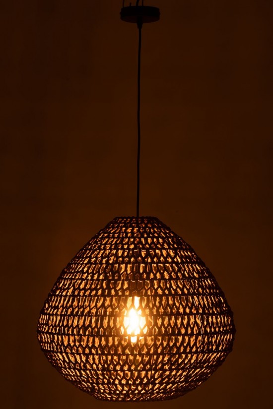 J Line Plafonniers Plafonnières Jolipa Plafonnier Metal Torsade Fonce Naturel.