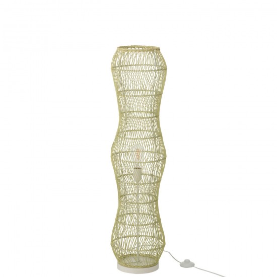 J Line Staanlamp Rotan Metaal Getwist Groen Vloerlampen Stalampen Staande Lampen Staanlampen JO53781.