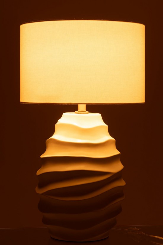 J Line Ampoules Jolipa Lampe Vague Ceramique Blanc.