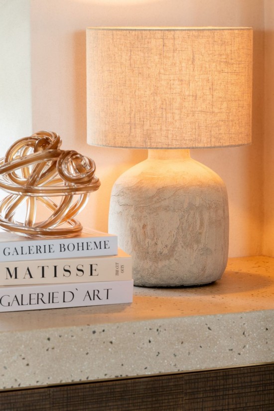 Jline Tischlampe Mia Terracotta Beige Small Birnen Leuchtmittel.