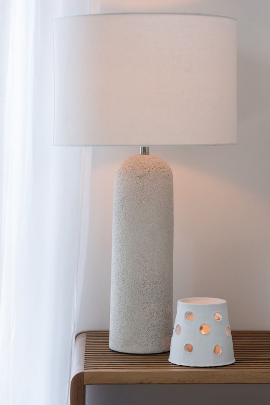 Jline Lampe Isla Terracotta Blanca.