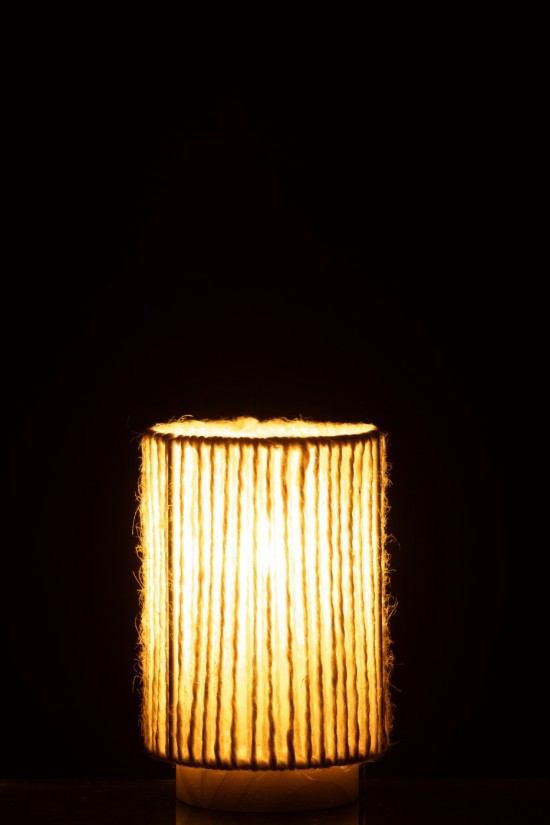 J Line Ampoules Jolipa Lampe Led Cylindre Metal Coton Naturel Small.