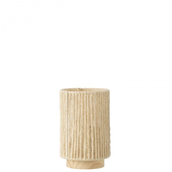 J Line Lamp Led Cilinder Metaal Katoen Naturel Small lampen JO53910.