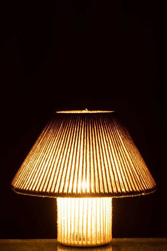 J Line Ampoules Jolipa Lampe Led Metal Coton Naturel.