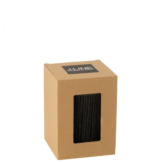 Jline Lamp Led Cilinder Metaal Katoen Zwart Small.