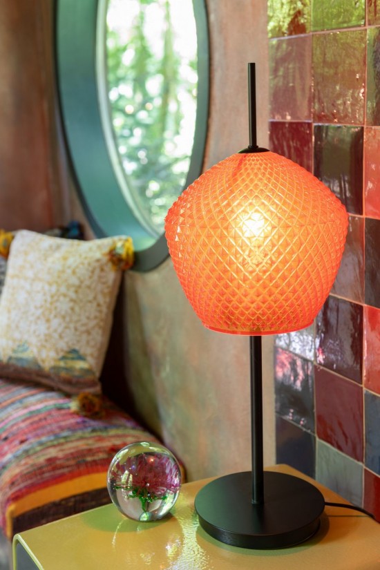 Jline Lámpara Vidrio Roja.