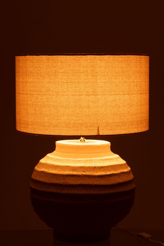 J Line Éclairage Armatures Luminaires D'intérieur Pieds De Lampe Avec Abat Jour Lampes De Table Jolipa Lampe Terracotta Beige.