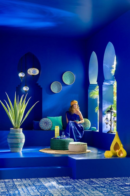 J Line Lampadario Mosaico Vetro Metallo Blu Small Lámpara Colgante Mosaico Azul Vidrio Metal Pequeña.