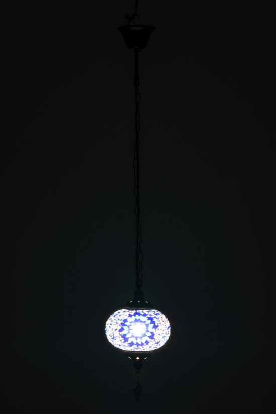 J Line lampes suspendues suspensions pendantes Jolipa Lampe Suspension Mosaique Verre Metal Bleu Small.