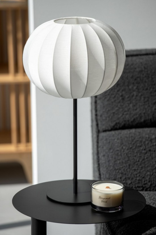 Jline Lámpara Linterna Metal Textil Blanca L.