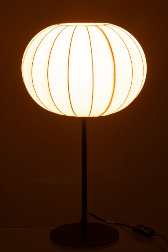 J Line Ampoules Jolipa Lampe Lanterne Metal Textile Blanc Large.