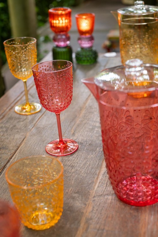 Jline Caja 6 Vasos De Vino Plastico Rojo.