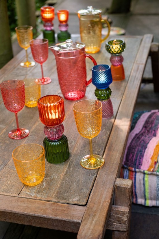 J Line Scatola 6 Bicchieri Da Vino Plastica Giallo Caja 6 Vasos De Vino Plastico Amarillo.