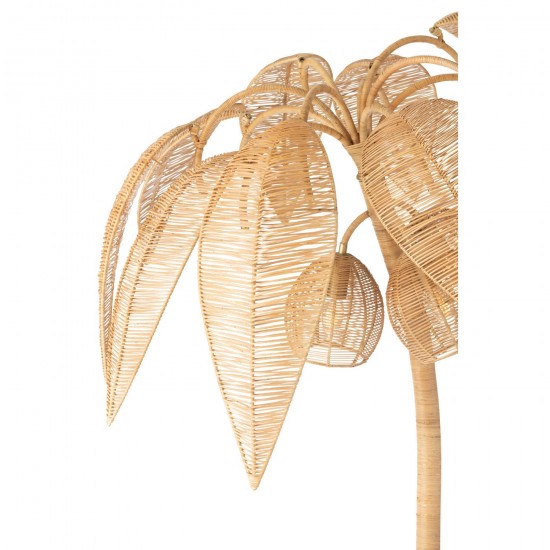 J Line Floor Lamp Coconut Tree Cane Webbing Natura Large Floor lights Standing Floorlamps.