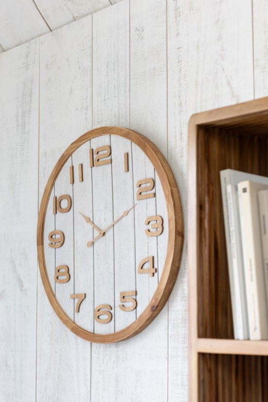 Jline Reloj De Pared Contrachapado Mdf Blanco L.