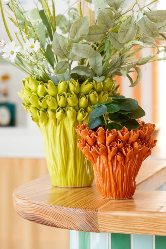 Jline Jarron Ambrosia Ceramica Naranja Pequeño.