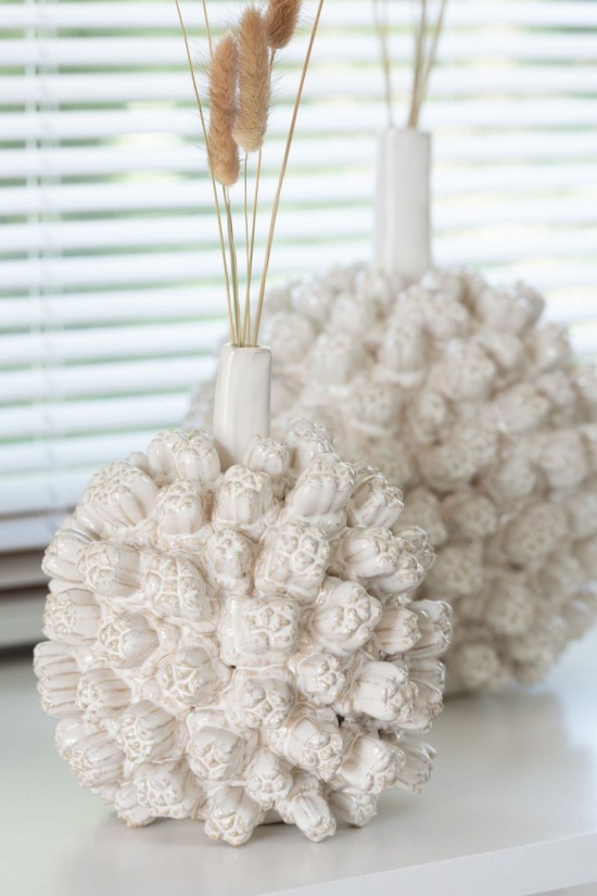 J Line Vaso Saki Ceramica Bianco Large Jarron Saki Ceramica Blanca Grande.