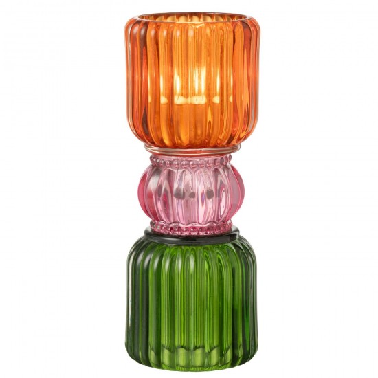 Jline Kandelaar Jazzy Glas Mix.