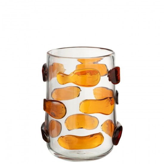 J Line Vaas Pebbles Glas Amber Transparant Small grote vazen Grote vaas Hoge vazen Hoge vaas JO54531.