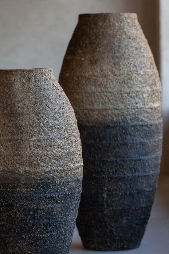 Jline Vase Antique Cement Brown Black Large.