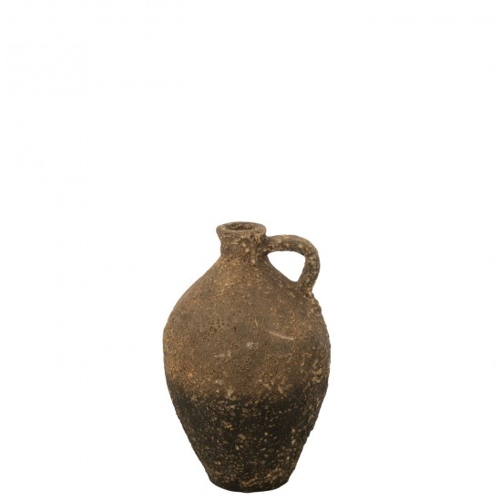 J Line Vase Carafe Antique Clay Cement Brown Black vase vaas Vazen JO54567.