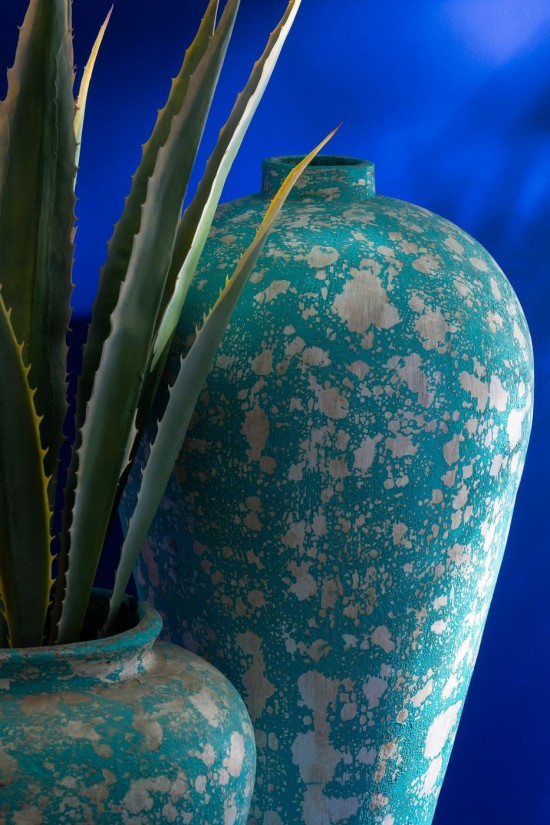 J Line Vase Pot Antique Cement Azur Vase Pot Antique Cement Azur.