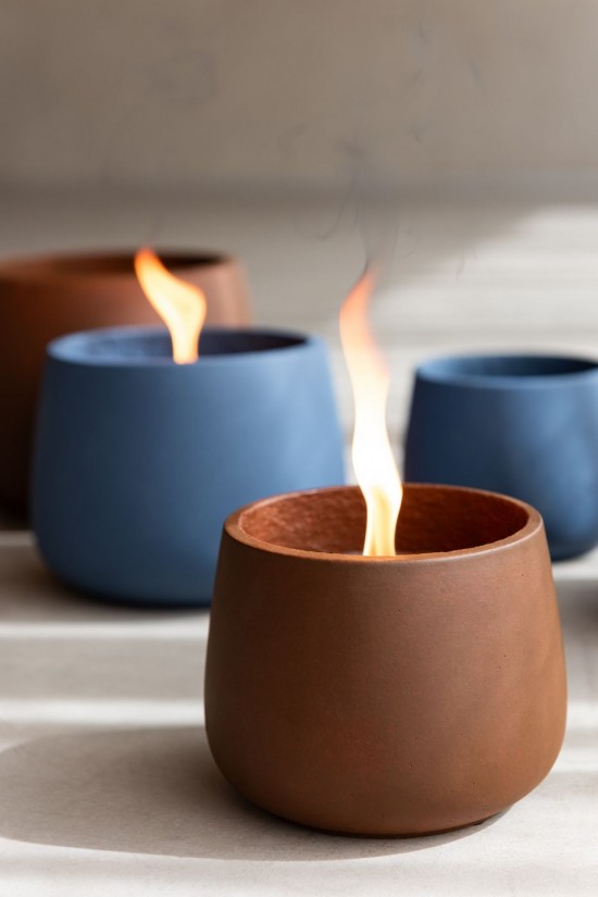 Jline Outdoorkerze Cyra Zement Blau Medium Outdoor Kerzen.