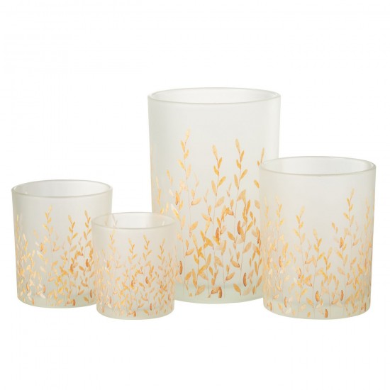 Jline Windlicht Sally Glas Oranje Transparant Large.