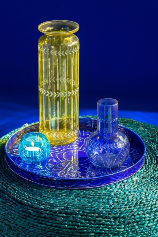 Jline Gourd Vase Tarifa Glass Mix Assortment Of 3.