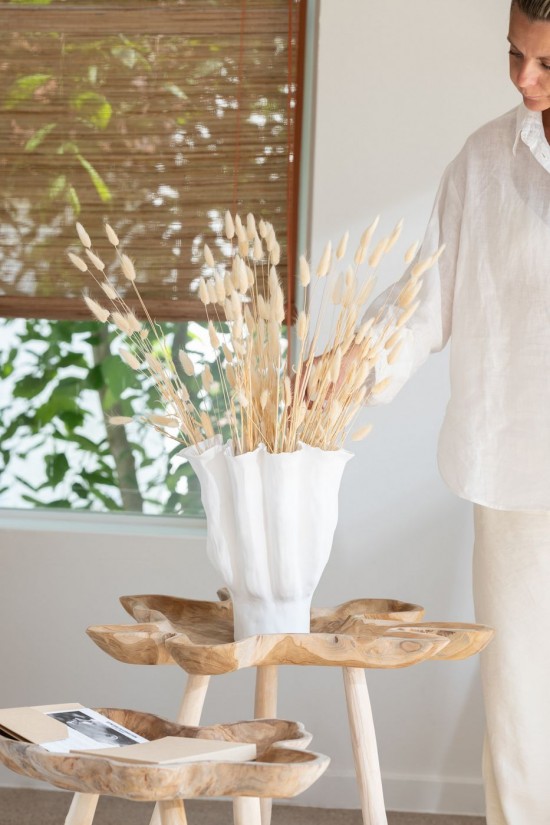 Jline Jarron Calyx Ceramica Blanco Large.