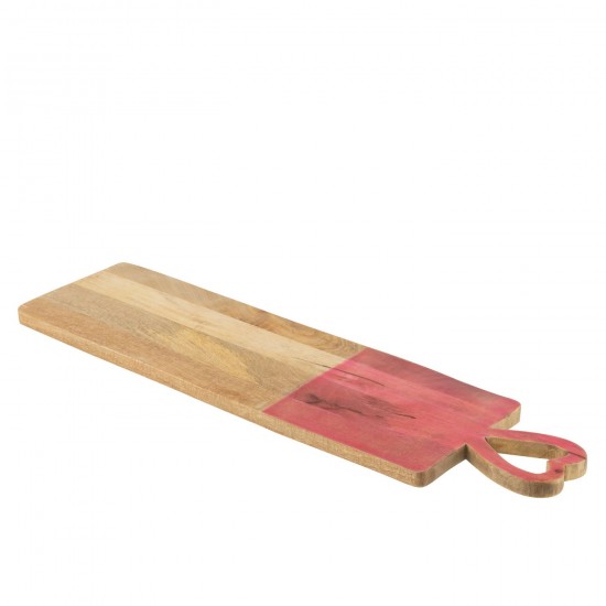 J Line Plateau de service plateaux de service Jolipa Planche Long Bois De Manguier Rose.