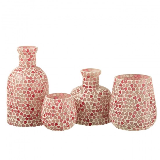 J Line vases Jolipa Vase Coeur Mosaique Verre Rose Large.