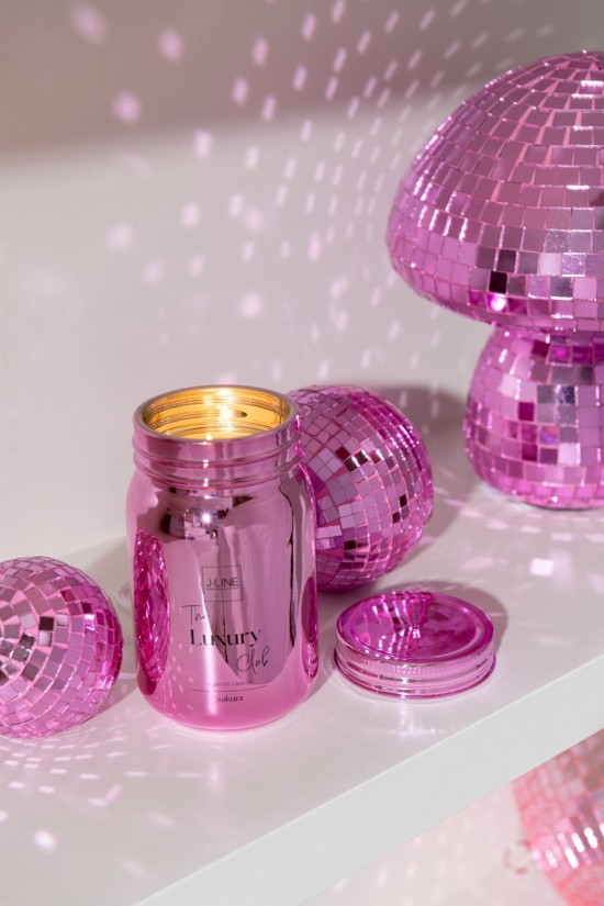 Jline Vela Perfumada Jarra Vidrio Rosa 69O.