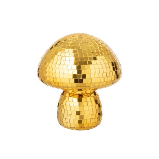 J Line Paddenstoel Spiegel Glas Geel L20xB20xH24 cm paddestoelen paddestoeltjes paddenstoelen paddenstoeltjes JO55115.