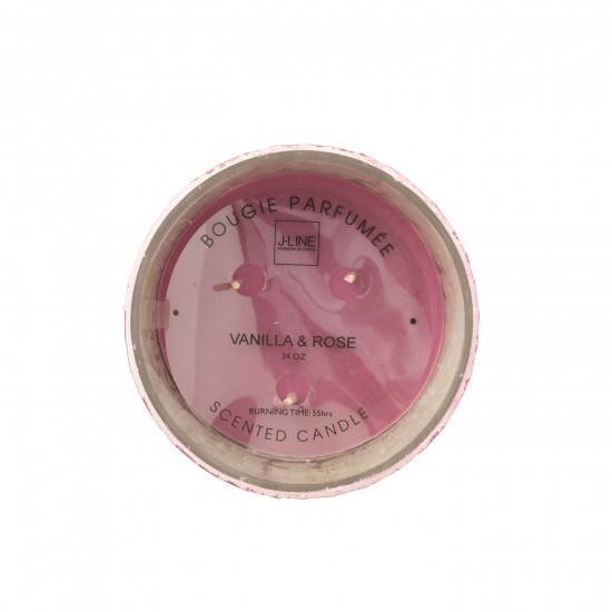 J Line bougies parfumées Jolipa Bougie Parfumée Miroir Verre Rose.
