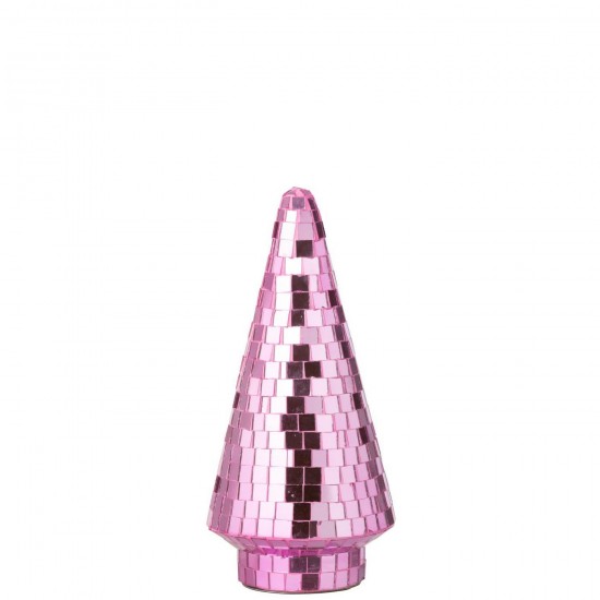 J Line Boom Spiegel Glas Roze Medium L11xB11xH23 cm JO55131.