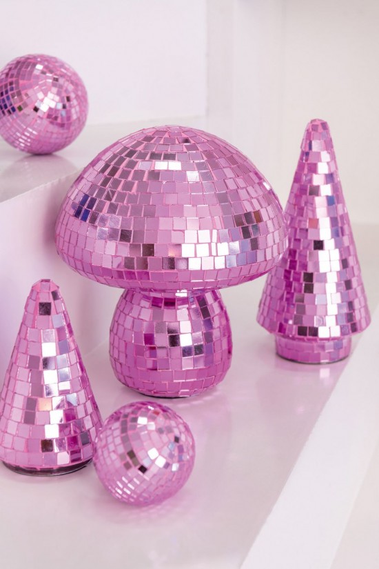 J Line Albero Specchio Vetro Rosa Large Árbol Espejo Vidrio Rosa Large.