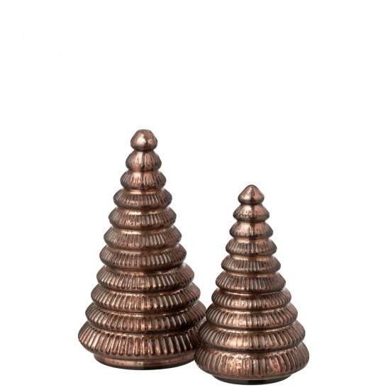 Jline Geurkaars Boom Geribbeld Glas Bruin Large.