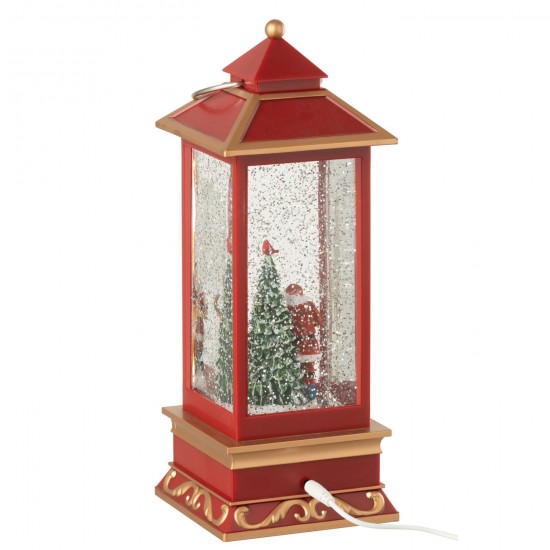 Jline Lantaarn Kerstman Plastiek Meerkleurig.