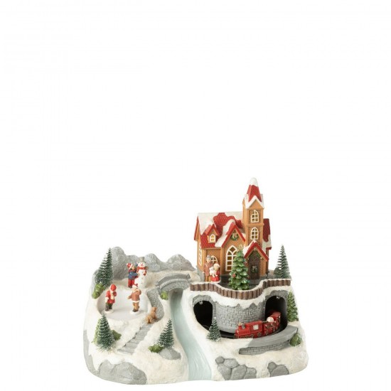 J Line Dorp Trein Skaten Polyresin Meerkleurig L29xB20xH24 cm JO55244.