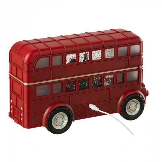 Jline Bus Led Muziek Kerstman Plastiek Meerkleurig.