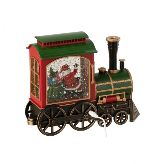 Jline Trein Led Muziek Kerstman Plastiek Meerkleurig.