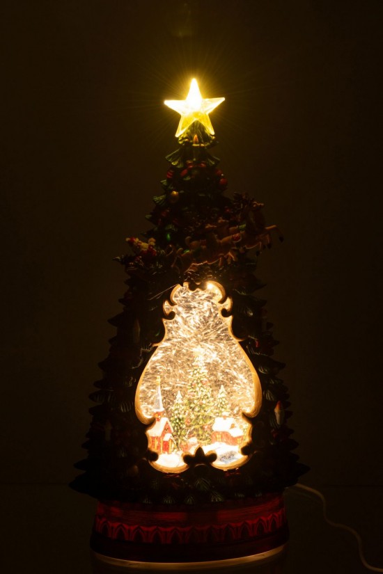 J Line hivers Jolipa Sapin De Noël Village Lumières Plastique Multicolore.