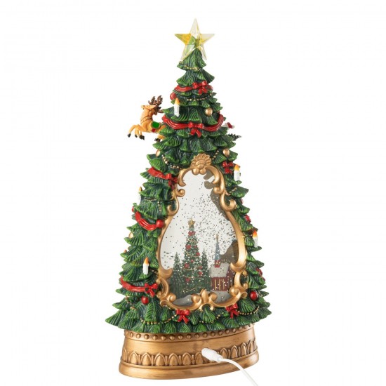 Jline Kerstboom Dorp Lichten Plastiek Meerkleurig.