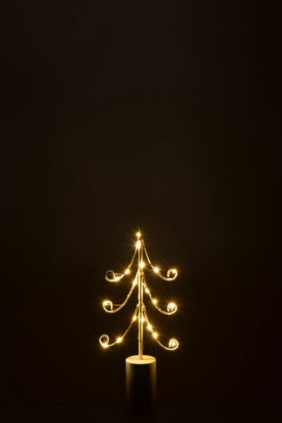 J Line hivers Jolipa Arbre Led Base Cylindre Fer Blanc Small.